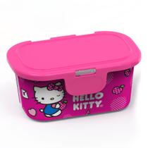 Pote em Plástico Hello Kitty com Tampa Fixa