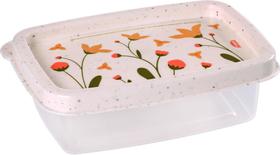 Pote em Plástico Retangular Marmorizado Floral 180ml - Plasutil Pote em Plástico Retangular Marmorizado Floral 180ml - Plasutil