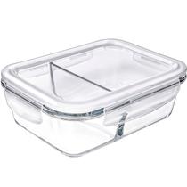 Pote Em Vidro 1000 ml Borossilicato Com Vedação e Divisoria Para Microondas - Mimo Style