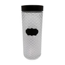 Pote em vidro com tampa preta Label 11x28cm - Bon Gourmet