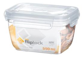Pote Fliplock Em Plástico Transparente 550 Ml Rischioto