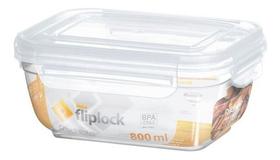 Pote Fliplock Em Plástico Transparente 800ml Rischioto