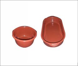 Pote Forma Assadeira Cor de Barro Arroz Feijão Plástico 02