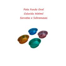 Pote Fundo Oval 300ml Colorido Para Sorvete Starpack Pacote 10 ou 25 Unidades