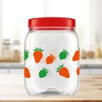 Pote Grande 1,7 Litros Com Tampa de Rosca - Estampa MORANGO - Porta Mantimento Alimento Decorado Organizador - PANAMI Pote Grande 1,7 Litros Com Tampa de Rosca - Estampa MORANGO - Porta Mantimento Alimento Decorado Organizador - PANAMI