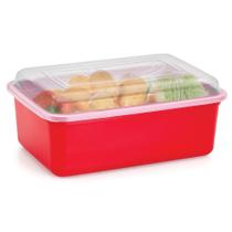 Pote Grande Container 3L com Tampa Transparente - Vasilha Container Versátil Retangular de Plástico 3 Litros - PANAMI