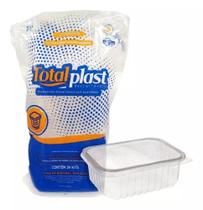 Pote grande retangular p freezer microondas proção levar delivery congelar 1500ml c/10und