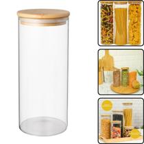 Pote Hermético 1200ml Liso tampa de Bambu Porta Mantimentos, Cereais, Armazena alimentos, Organização na Cozinha Pote Hermético 1200ml Liso tampa de Bambu Porta Mantimentos, Cereais, Armazena alimentos, Organização na Cozinha