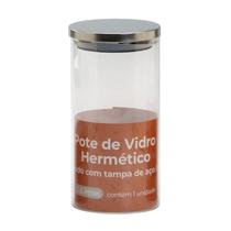 Pote Hermético 1,5L Tampa Inox Armazenamento Alimentos Vidro