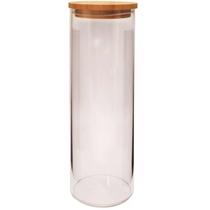 Pote Hermético 1650ml Vidro Borosilicato Tampa Bambu Vika