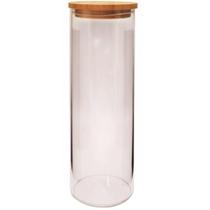 Pote Hermético 1650ml Vidro Borosilicato Tampa Bambu Vika Pote Hermético 1650ml Vidro Borosilicato Tampa Bambu Vika