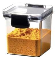 Pote Hermético 260ml Retangular Empilhável Tempero Cozinha