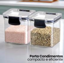 Pote Hermético 260ml Retangular Empilhável Tempero Cozinha Pote Hermético 260ml Retangular Empilhável Tempero Cozinha