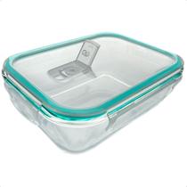 Pote Hermetico 640Ml Mantimento Retangular Para Alimentos Anti Vazamento Vidro Temperado