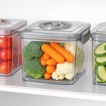 Pote Hermético À Vácuo Com Travas e Bomba de Sucção 1500ml