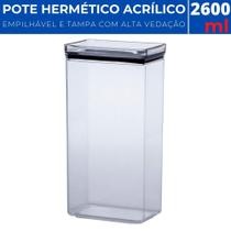 Pote Hermético Acrílico Retangular Lumini Empilhável 2600ml Pote Hermético Acrílico Retangular Lumini Empilhável 2600ml