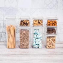 Pote Hermético Acrílico Tampa Trava Empilhável Conjuntos Coloridos Cores Aleatórias Organização Cozinha Mantimentos Pote Hermético Acrílico Tampa Trava Empilhável Conjuntos Coloridos Cores Aleatórias Organização Cozinha Mantimentos