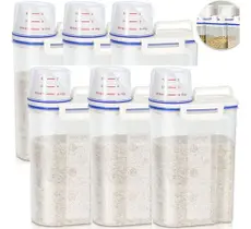 Pote Hermético Armazenamento Copo Medidor Multiuso Cor Kit 6 Potes Cereais Arroz Sabao Multiuso Pote Hermético Armazenamento Copo Medidor Multiuso Cor Kit 6 Potes Cereais Arroz Sabao Multiuso