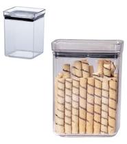 Pote Hermético Bolacha Quadrado Alimentos Acrílico 1000ml