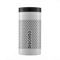 Pote Hermético Branco com Tampa Preta para Biscoitos e Mantimentos Pote Hermético Branco com Tampa Preta para Biscoitos e Mantimentos