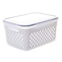 Pote Hermético C/ Cesto Escorredor Branco 3,1L Lyor Plástico Pote Hermético C/ Cesto Escorredor Branco 3,1L Lyor Plástico