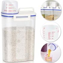 Pote Hermético Cereais Arroz Feijão Medidor Bico Dosador 2L