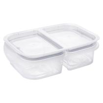 Pote Hermético com 2 Divisórias 500ml Porta Frios Marmita Frutas Vegetais Alimentos Petiscos BPA Free