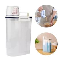 Pote Hermético com Copo Medidor Bico Dosador Para Mantimentos de Cozinha e Lavanderia Multiuso