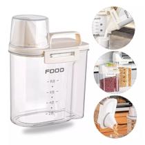 Pote hermetico com copo medidor e bico dosador resistente