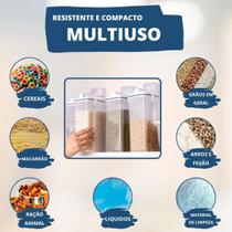 Pote Hermético Com Medidor 2 Litros Cereais Sabão Lavanderia Ração Passarinho