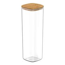 Pote Hermético Com Tampa de Bambu Quadrado 2L Keep Transparente - Ou