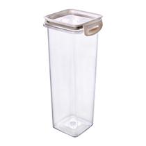 Pote Hermético com Travas 1,6L Plasútil Borracha Branco Tampa Modular Despensa Cereais Organizador