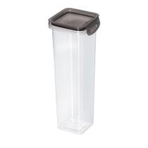 Pote Hermético com Travas 1,6L Plasútil Borracha Preto Grande Empilhável Cozinha Fitness Alimento Pote Hermético com Travas 1,6L Plasútil Borracha Preto Grande Empilhável Cozinha Fitness Alimento