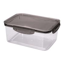 Pote Hermético com Travas 2,6L Plasútil Borracha Preto Empilhável Alimentos Modular Geladeira Comida