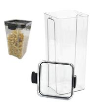 Pote Hermetico Conserva Veda Tampa Armazenamento 1300ml Acrilico Transparente Cozinha Armario Alimento Tempero Mantimento Multiuso Empilhavel Organiz