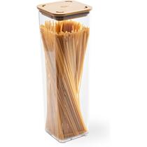 Pote Hermético Coza Modo Bambu 1,8 Litros, na cor Cristal com Tampa em Bambu