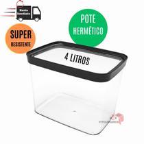 Pote Hermético Cozinha 4 Litros Pote Hermetico 4000ml Porta Mantimentos para grãos arroz ração Resistente