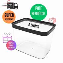 Pote Hermético Cozinha 4 Litros Pote Hermetico 4000ml Porta Mantimentos para grãos arroz ração Resistente