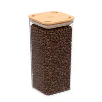 Pote Hermético Cristal com Tampa em Bambu 1,2L linha Modo Coza