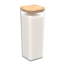 Pote Hermético Cristal com Tampa em Bambu 1,5L linha Modo Coza