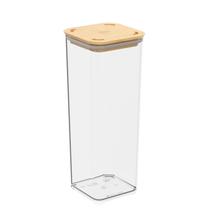 Pote Hermético Cristal com Tampa em Bambu 1,5L linha Modo Coza