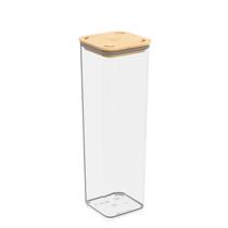 Pote Hermético Cristal com Tampa em Bambu 1,8L linha Modo Coza