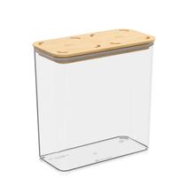 Pote Hermético Cristal com Tampa em Bambu 2,7L linha Modo Coza
