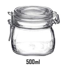 Pote hermético de 500ml - Fido Rocco Bormioli transparente com tampa para mantimentos