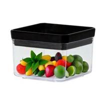 Pote Hermético de Acrílico 480ml Lumini Black Paramount Cozinha Porta Mantimento