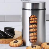 Pote Hermético de Inox e Vidro com Visor 1,3L Mimo Style