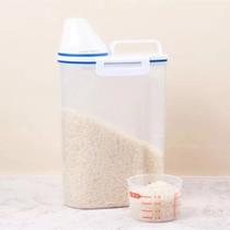 Pote Hermético De plastico Com Bico E Tampa Dosadora 1,8L Organizador Alimento Arroz Grãos Multiuso