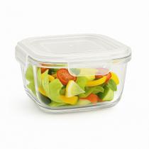 Pote Hermético de Vidro 525ml C/ Valvula Ar Marmita Fit Tampa 4 Travas Freezer Geladeira Microondas