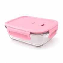 Pote Hermético de Vidro 640ml com Divisória para Frutas e Petiscos