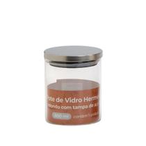 Pote Hermético de Vidro 800ml com Tampa de Inox para Alimentos e Condimentos